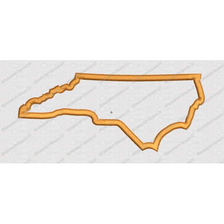 North Carolina State Applique Embroidery Design in 4x4 and 5x7 Sizes