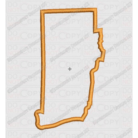 Rhode Island State Applique Embroidery Design in 4x4 and 5x7 Sizes