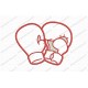 Boxing Gloves Applique Embroidery Design in 3x3 4x4 and 5x7 Sizes