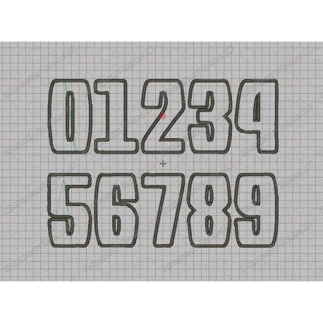 Bold Birthday Number Set Gravity Applique Machine Embroidery Design 0,1,2,3,4,5,6,7,8, AND 9 in 3x3 4x4 AND 5x5 Sizes