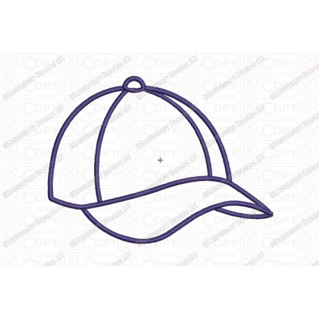 Baseball Hat Applique Embroidery Design in 3x3 4x4 and 5x7 Sizes