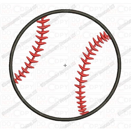Baseball Applique Embroidery Design in 2x2 3x3 4x4 and 5x7 Sizes