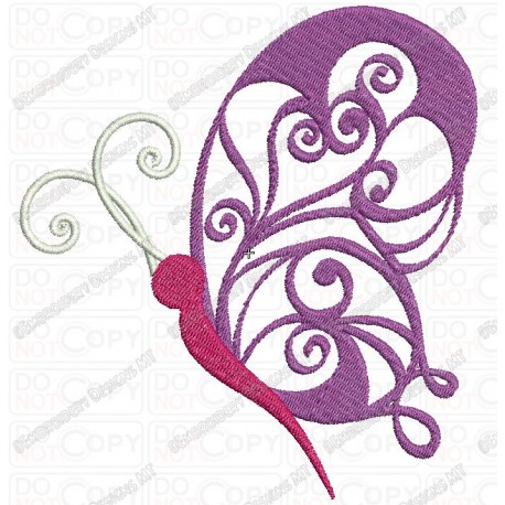 Fancy Butterfly Applique Embroidery Design in 4x4 and 5x7 Sizes