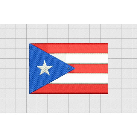 Puerto Rico Country Flag Embroidery Design in 2x2 3x3 4x4 and 5x7 Sizes