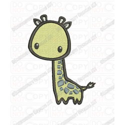 Giraffe Cute Cartoon Full Stitch Embroidery Design in 3x3 4x4 and 5x7 Sizes