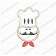 Chef Head Applique Embroidery Design in 3x3 4x4 and 5x5 Sizes