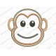 Monkey Face Head Applique Embroidery Design in 3x3 4x4 and 5x7 Sizes