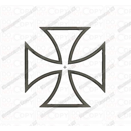 Cross Pattée Applique Embroidery Design in 3x3 4x4 and 5x7 Sizes