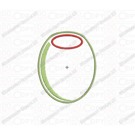 Olive Applique Embroidery Design in 3x3 4x4 and 5x5 Sizes