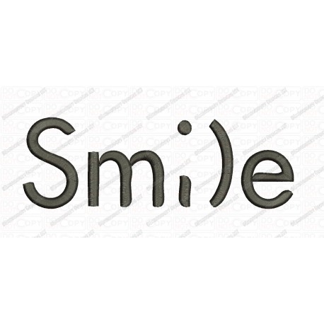 Smile Smi)e Saying Embroidery Design in 2x2 3x3 4x4 and 5x7 Sizes