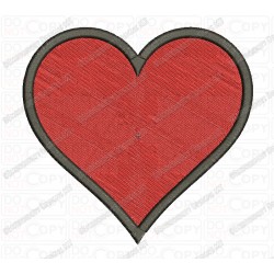 Heart Outline Valentine Embroidery Design in 1x1 2x2 3x3 4x4 and 5x7 Sizes
