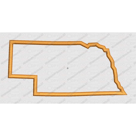 Nebraska State Applique Embroidery Design in 4x4 and 5x7 Sizes