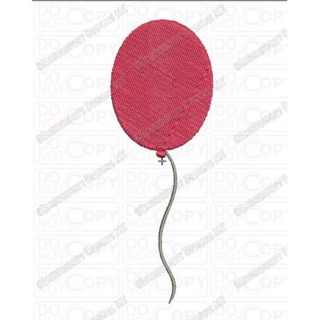 Balloon on String Embroidery Design in 1x1 2x2 3x3 4x4 and 5x7 Sizes