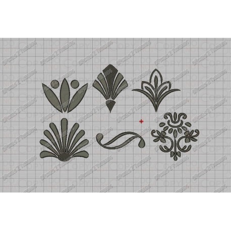 Design Elements Set, 6 Embroidery Designs (21-26) in 2x2 3x3 and 4x4 hoop sizes