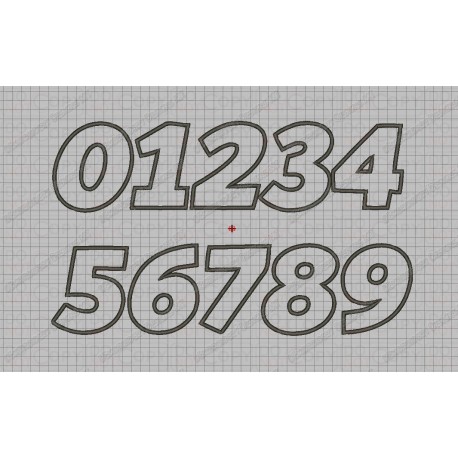 Bold Birthday Number Set Applique Machine Embroidery Design 0,1,2,3,4,5,6,7,8, AND 9 in 3x3 4x4 5x5 AND 6x6 Sizes