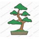 Bonsai Tree Embroidery Design in 2x2 3x3 4x4 and 5x7 Sizes