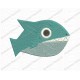 Pirahna Fish Embroidery Design in 2x2 3x3 and 4x4 Sizes