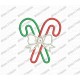 Candy Cane and Bow Applique Embroidery Design in 3x3 4x4 and 5x5 Sizes