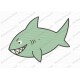 Shark Cartoon Embroidery Design in 3x3 4x4 and 5x7 Sizes