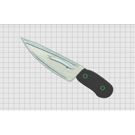 Butcher Knife Embroidery Design in 3x3 4x4 and 5x7 Sizes