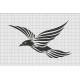 Bird Wings Line Art Embroidery Design in 3x3 4x4 and 5x7 Sizes