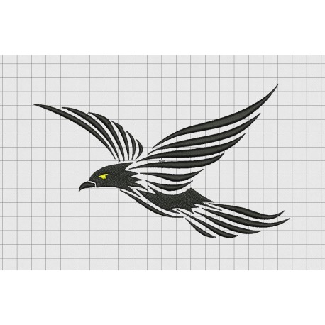 Bird Wings Line Art Embroidery Design in 3x3 4x4 and 5x7 Sizes