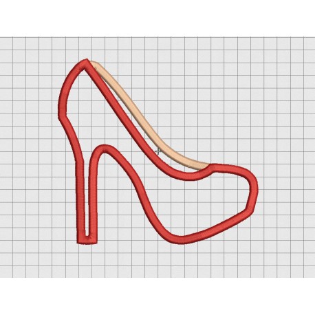 High Heel Applique Embroidery Design in 3x3 4x4 5x5 and 6x6 Sizes