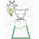 Goat on a Hill Applique Embroidery Design in 4x4 and 5x7 Sizes