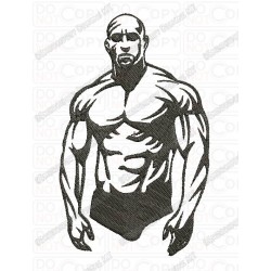 Body Builder Embroidery Design in 3x3 4x4 and 5x7 Sizes