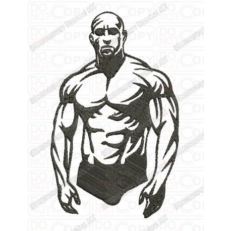 Body Builder Embroidery Design in 3x3 4x4 and 5x7 Sizes