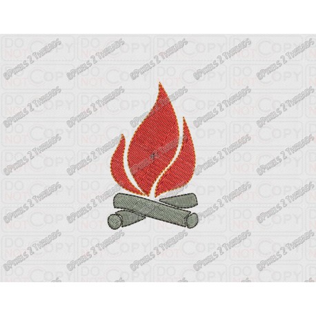 Campfire Symbol Embroidery Design in 2x2 3x3 4x4 and 5x5 hoop sizes