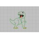 Scary T-rex Felt Dinosaur Applique Embroidery Design in 1.5" and 2" Sizes