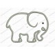 Elephant Profile Applique Embroidery Design in 2x2 3x3 4x4 and 5x7 Sizes