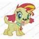 Sunset Shimmer Inspired Dog Embroidery Design in 4x4 and 5x7 Sizes