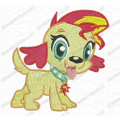 Sunset Shimmer Inspired Dog Embroidery Design in 4x4 and 5x7 Sizes