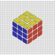 Rubik's Cube Puzzle Embroidery Design in 2x2 3x3 4x4 5x5 and 6x6 Sizes