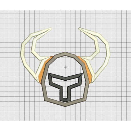 Knight Helmet 3 Layer Applique Embroidery Design in 4x4 5x5 6x6 and 7x7 Sizes
