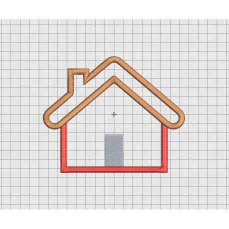 House Applique Embroidery Design in 3x3 4x4 5x5 and 6x6 Sizes