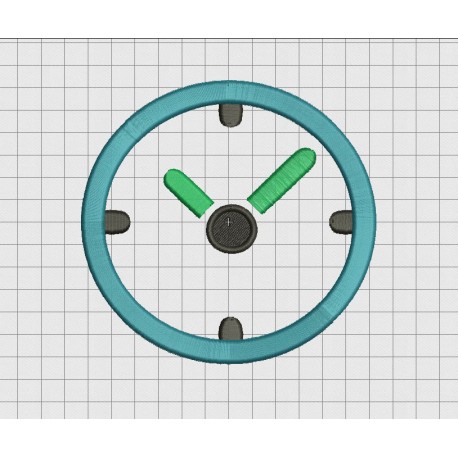 Clock Face Applique Embroidery Design in 2x2 3x3 4x4 5x5 and 6x6 Sizes
