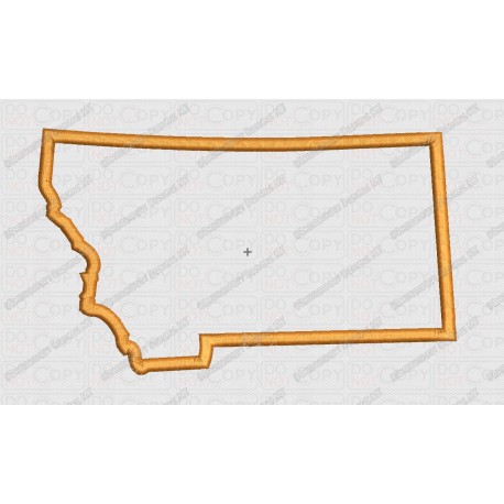 Montana State Applique Embroidery Design in 4x4 and 5x7 Sizes