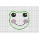 Frog Face Applique Embroidery Design in 3x3 4x4 5x5 and 6x6 Sizes