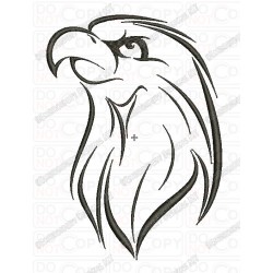 Eagle Head Outline Embroidery Design in 3x3 4x4 and 5x7 Sizes