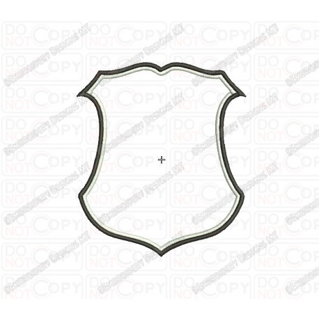 Shield Applique Embroidery Design in 3x3 4x4 and 5x5 Sizes
