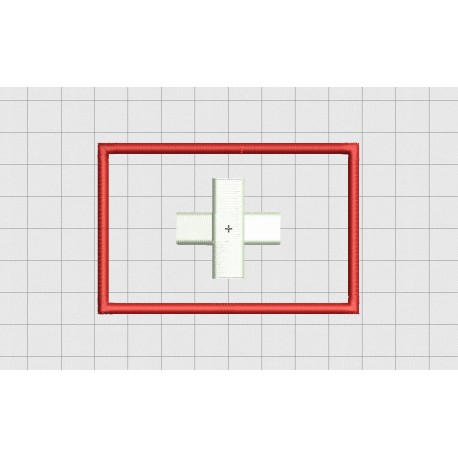 Switzerland Country Flag Applique Embroidery Design in 3x3 4x4 and 5x7 Sizes
