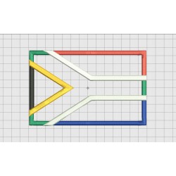 South Africa Country Flag Applique Embroidery Design in 4x4 and 5x7 Sizes