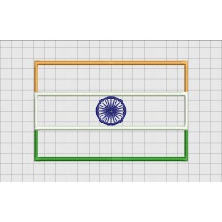 India Country Flag Applique Embroidery Design in 4x4 and 5x7 Sizes