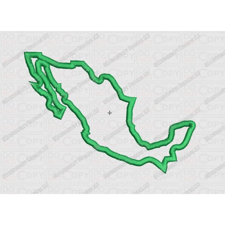Mexico Country Applique Embroidery Design in 4x4 and 5x7 Sizes