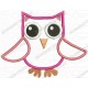 Cute Owl Wings Out Applique Embroidery Design in 4x4 and 5x7 Sizes
