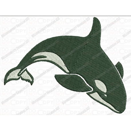 Orca Whale Embroidery Design in 2x2 3x3 4x4 and 5x7 Sizes