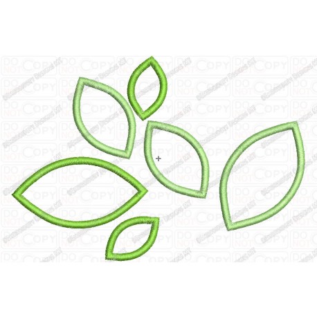 Spring Leaves Applique Embroidery Design in 4x4 and 5x7 Sizes